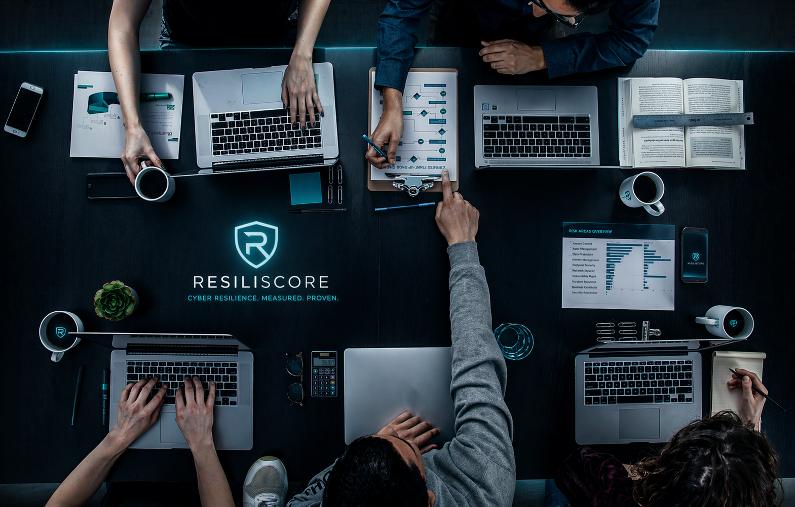 SME team reviewing plans around a table